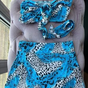 Animal Print Skirt and Top Set